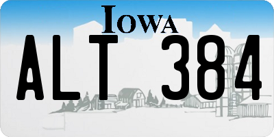 IA license plate ALT384