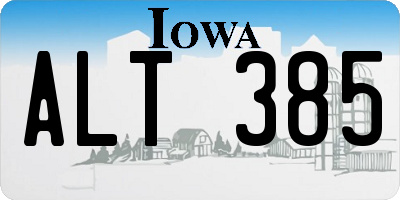IA license plate ALT385