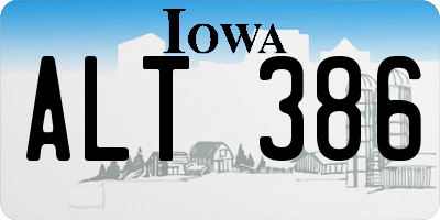 IA license plate ALT386