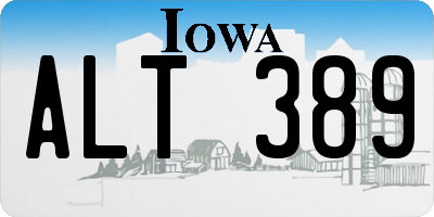 IA license plate ALT389