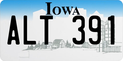 IA license plate ALT391
