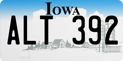 IA license plate ALT392