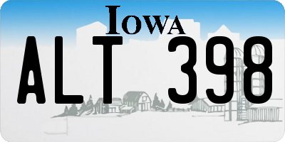 IA license plate ALT398