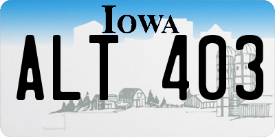 IA license plate ALT403