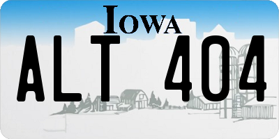 IA license plate ALT404
