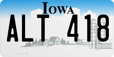 IA license plate ALT418