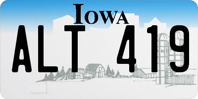 IA license plate ALT419