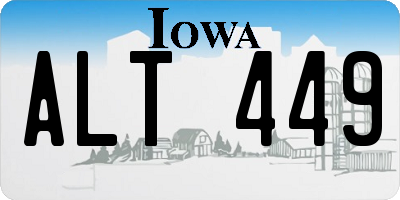 IA license plate ALT449