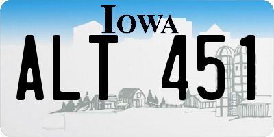IA license plate ALT451