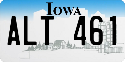 IA license plate ALT461