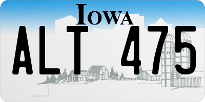 IA license plate ALT475