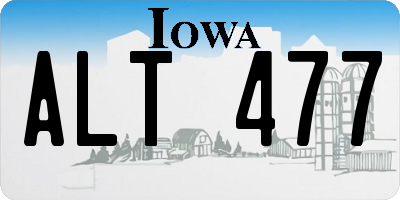 IA license plate ALT477