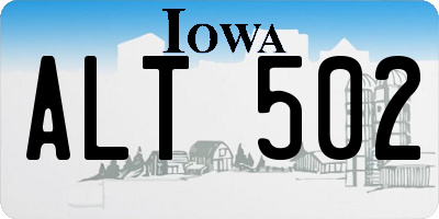 IA license plate ALT502