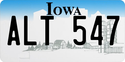 IA license plate ALT547