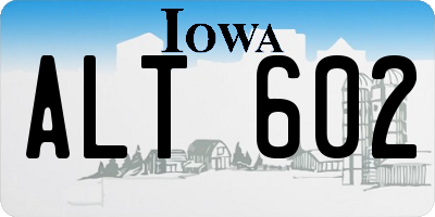 IA license plate ALT602
