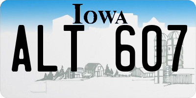 IA license plate ALT607