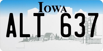 IA license plate ALT637