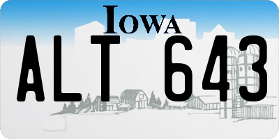 IA license plate ALT643