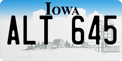 IA license plate ALT645