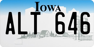 IA license plate ALT646