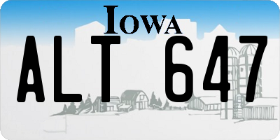 IA license plate ALT647