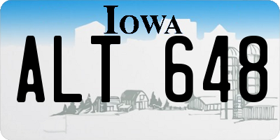 IA license plate ALT648