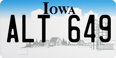 IA license plate ALT649