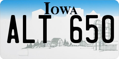 IA license plate ALT650