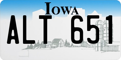 IA license plate ALT651