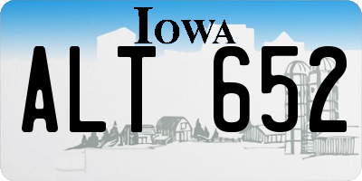 IA license plate ALT652