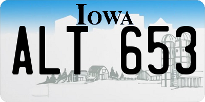 IA license plate ALT653