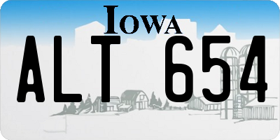 IA license plate ALT654