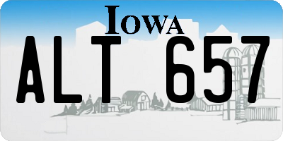 IA license plate ALT657
