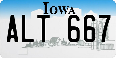 IA license plate ALT667