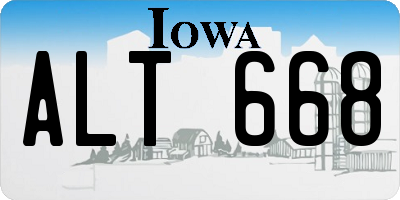 IA license plate ALT668