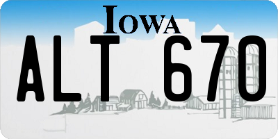 IA license plate ALT670