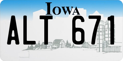 IA license plate ALT671
