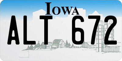IA license plate ALT672