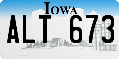 IA license plate ALT673