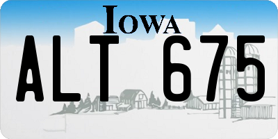 IA license plate ALT675