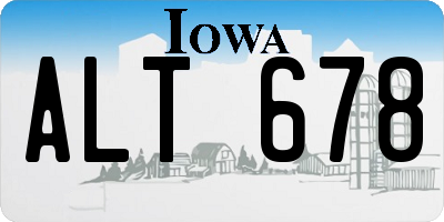 IA license plate ALT678