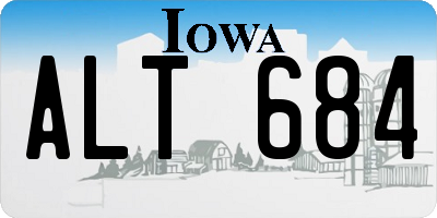 IA license plate ALT684