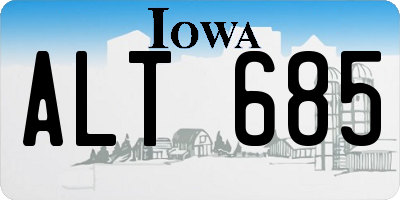 IA license plate ALT685