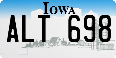 IA license plate ALT698