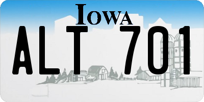 IA license plate ALT701