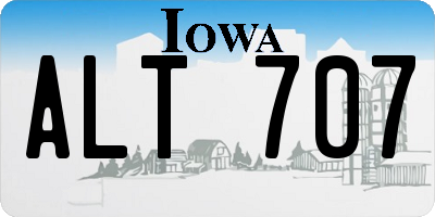 IA license plate ALT707