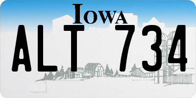 IA license plate ALT734