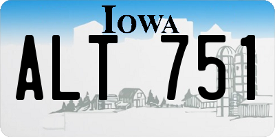 IA license plate ALT751