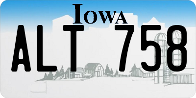 IA license plate ALT758