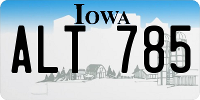 IA license plate ALT785